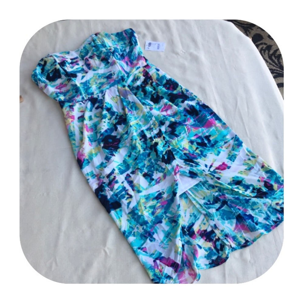 NWT❗ Charlotte Russe juniors Sm. strapless watercolors dress